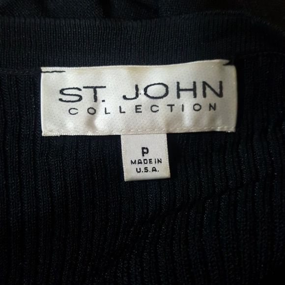 SOLD!! ST. JOHN Black Ribbed Cardigan - Size P - Picture 5 of 5